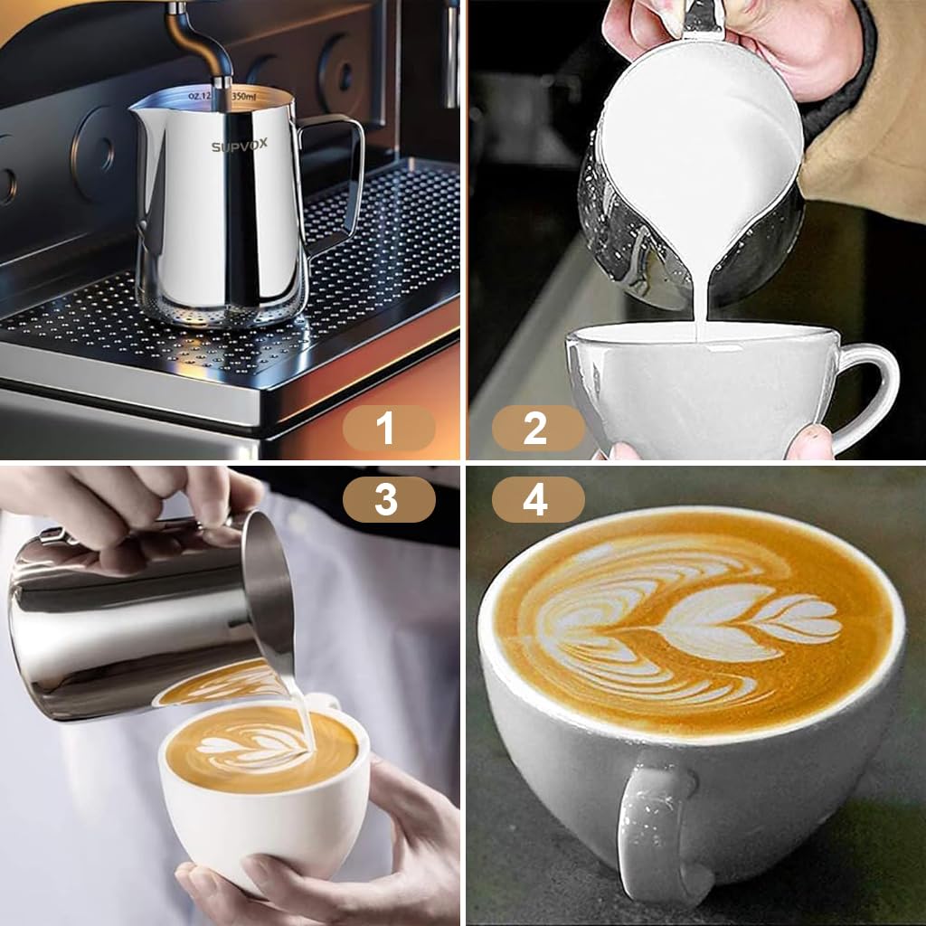 HASTHIP® 12oz Milk Frothing Pitcher with Scale