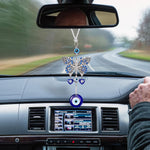 HASTHIP Butterfly Blue Evil Eye Wall Hanging for Home and Car featuring Resin Pendants | Decorative Amulet for Protection and Blessing