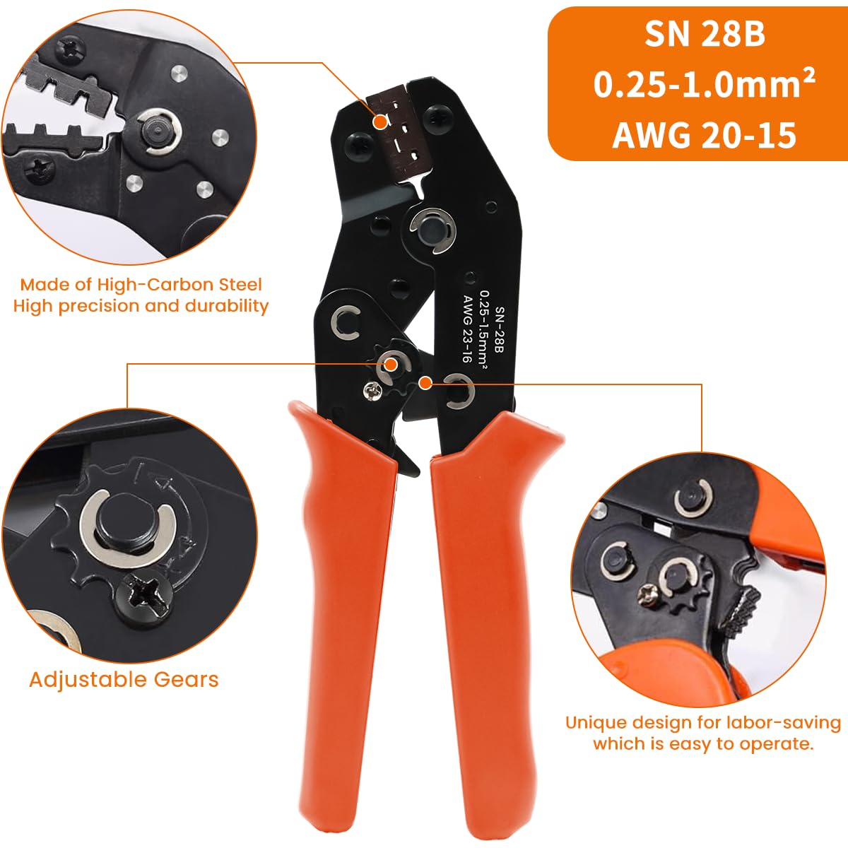 HASTHIP Wire Crimping Tool Set with 3100 pcs Dupont Connectors and Ergonomic Handle | for 23–16 AWG 0.25–1.5 mm² Electrical Projects