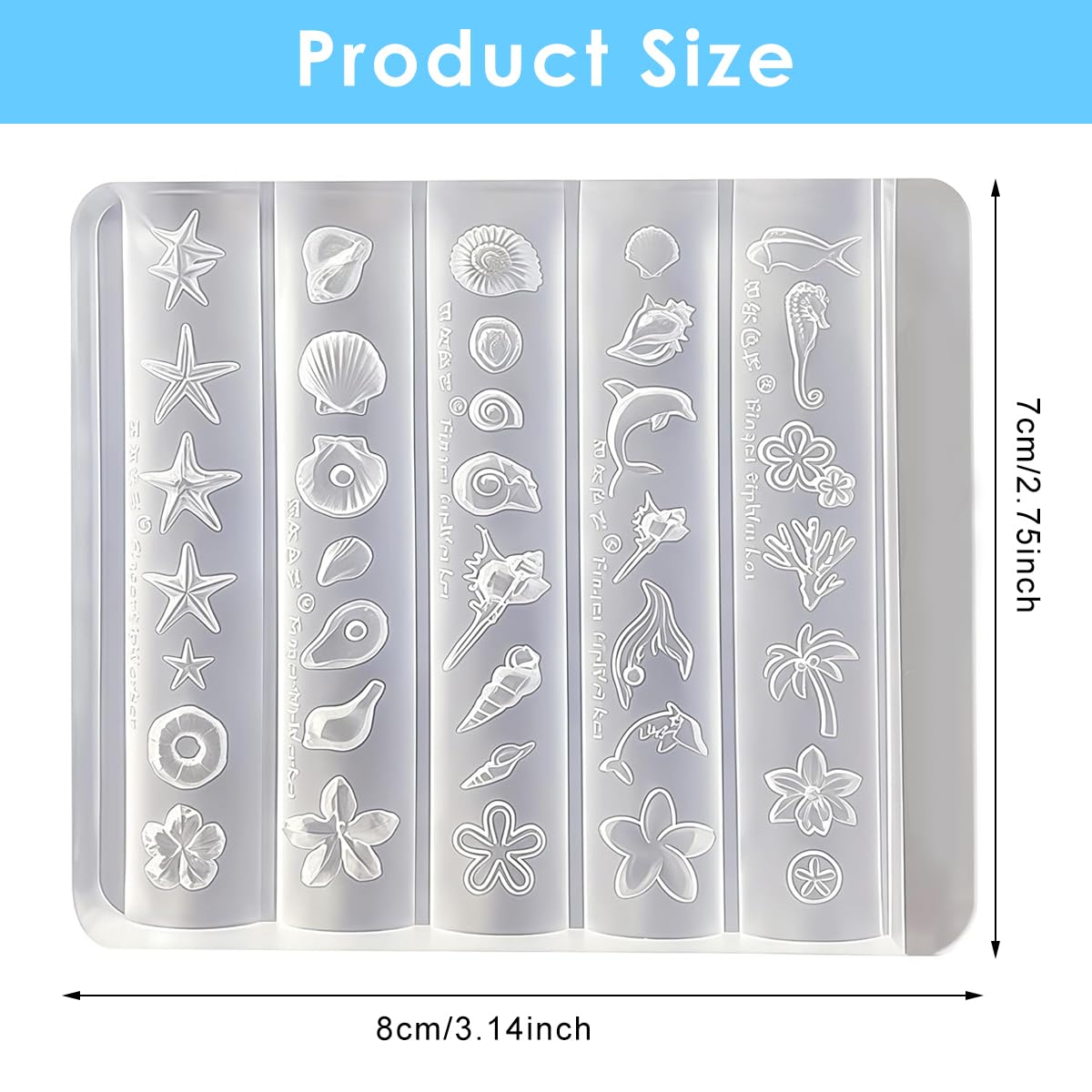 HASTHIP 3D Silicone Nail Molds for Ocean Beach Charms with 36 Designs | DIY Resin Art
