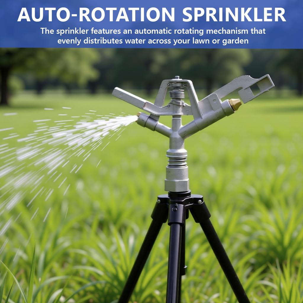 HASTHIP Automatic Rotating Sprinkler for Garden Lawn Irrigation with Aluminum Alloy Build