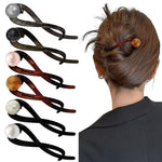 HASTHIP® 6 Piezas Horquillas Francesas con Perlas,Clips de Plátano Elegantes,Pinzas de Pelo Perlas para Mujeres Estilo Clásico y Femenino Accesorios para Peinado Diario y Festivo