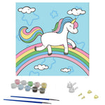 HASTHIP Paint by Numbers Kit for Wall Art with Frame and Brushes 8x8 in | Unicorn Design