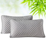 HASTHIP Pillow Cover Set with Zip Closure for Standard Pillows 48x74cm 2Pc | Bamboo Fiber Waterproof Protection Grey