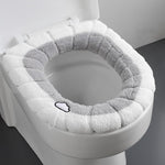 HASTHIP® Toilet Seat Cover Soft Plush Winter Toilet Seat Cover with Loop Cute Bathroom Toilet Set Cover with Elastic Edge Universal Toilet Seat Cover