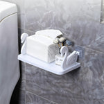 HASTHIP Wall Shelf for Bathroom and Kitchen Storage with Self Adhesive Mount | White Little Swan Design 25x13x2.3cm