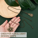 HASTHIP Ceiling Fan Pull Chains Extension for Fans and Lights with 12 in Retro Metal Design | Creative Fan and Bulb Grips