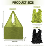 HASTHIP Packable Shopping Bags for Groceries with Extendable Capacity and Crinkled Nylon Cloth | Set of 2 Green and Black Bags