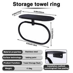 HASTHIP Round Towel Ring with Shelf for Bathroom and Kitchen featuring Self Adhesive Wall Mount | Space Saving Steel Organizer