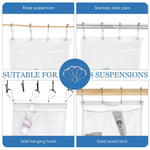 HASTHIP Mesh Shower Caddy Organizer with 6 Pockets and Metal Hooks featuring Quick Drying Mesh | White Bathroom Storage