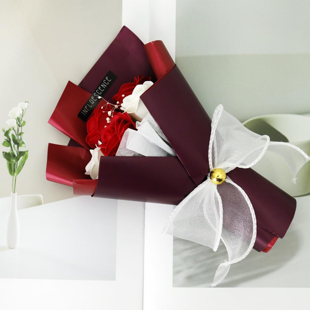 HASTHIP Rose Gift Box for Valentines and Birthdays with Hand Soap Roses 20cmx14cmx8.5cm | Ideal for Girlfriend or Mother