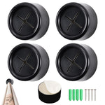 HASTHIP Wall Towel Holders for Kitchen and Bathroom featuring Push-in Snap Mechanism | 4Pcs 1.6 in Round Self Adhesive Cotton Black Set