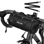 HASTHIP® Bolsa de Marco para Bicicleta 2.4L Impermeable PU con Correa de Hombro y Asa,Bolsa Delantera Multifuncional Gran Capacidad para Horquilla,Viga o Sillín Almacenamiento Compacto