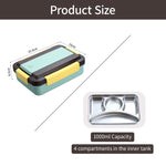 HASTHIP Lunch Box for School Office and Camping with Leakproof Lid 1000ml 304 Stainless Steel Compartments | Light Green for Men Women and Kids