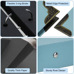 HASTHIP Scrapbook Photo Album Kit for Anniversary and DIY Crafts with 60 Pages 3 Ring Binder | Includes Pens Tapes and Stickers