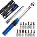 HASTHIP® Llave dinamométrica 1/4'' Mini Set de 16 piezas,20-240 in.lb,par de apriete ajustable bidireccional 72 dientes herramienta precisión para bicicleta motocicleta coches profesionale