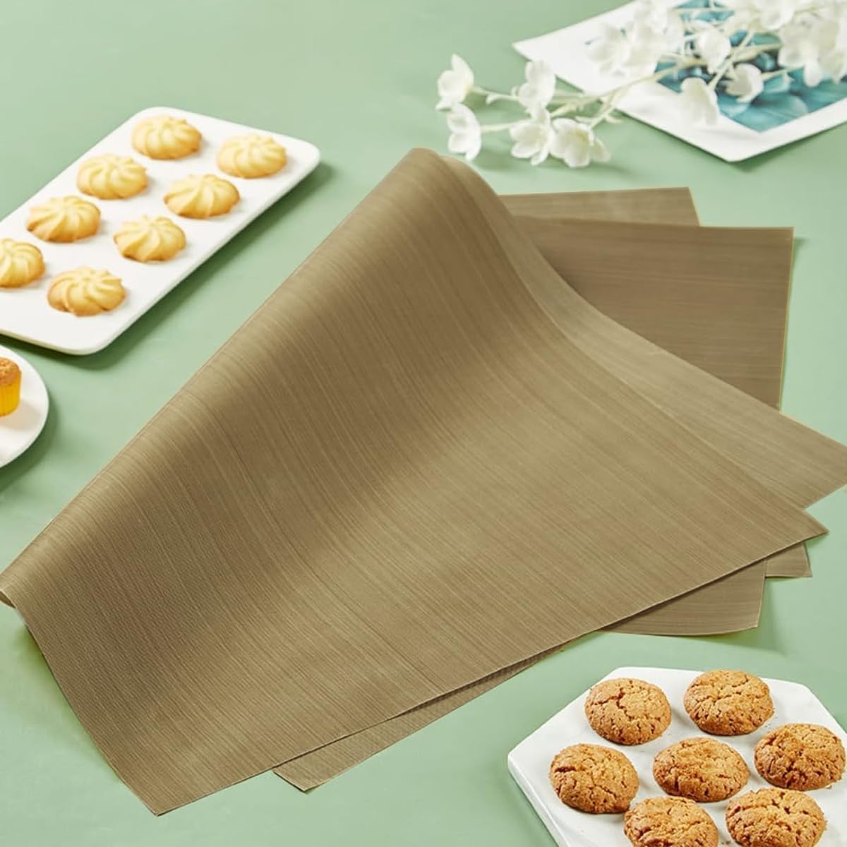 HASTHIP Baking Paper for Oven and Air Fryer 40x33cm Non Stick Greaseproof Reusable Liners