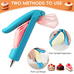 HASTHIP® Cream Applicator for Piping Bags Cream Squeezer Tool Cake Decorating Pen Cake Icing Pen with 2 Piping Tips, 2 Couplers and 10 Piping Bags Cream Applicator for Cake Decorating