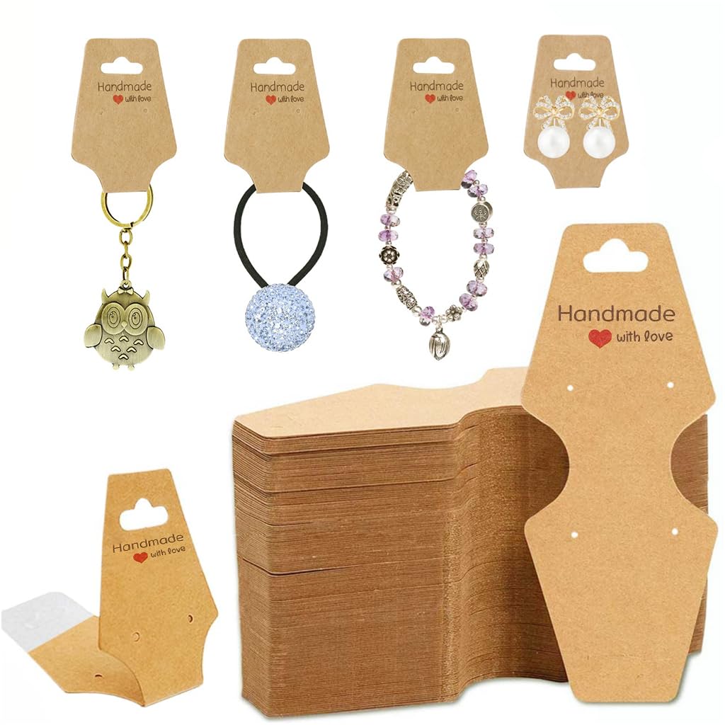 HASTHIP Paper Card Holder for Jewelry Display with Handle | 200PCS Self Adhesive Packing Supplies