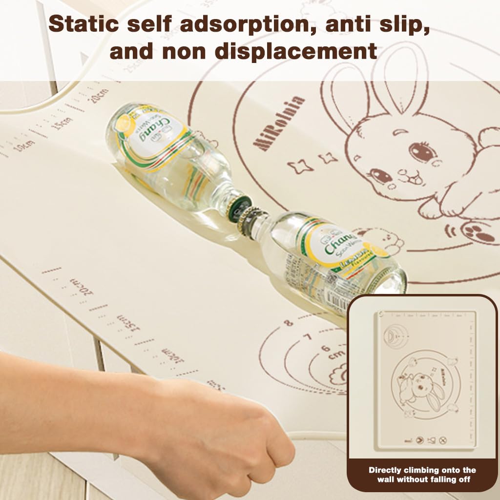 HASTHIP Silicone Baking Mat for Pastry and Chapati 15.7x19.7 in with Raised Edges & Guides