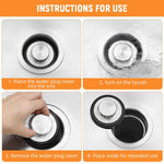 HASTHIP Kitchen Sink Stopper and Strainer Set for 4.3 in Drains with Rubber Seal | Stainless Steel