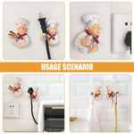 HASTHIP Decorative Power Plug Holder 2 Pack for Kitchen and Bathroom Walls | Resin Hooks for Keys and Utensils