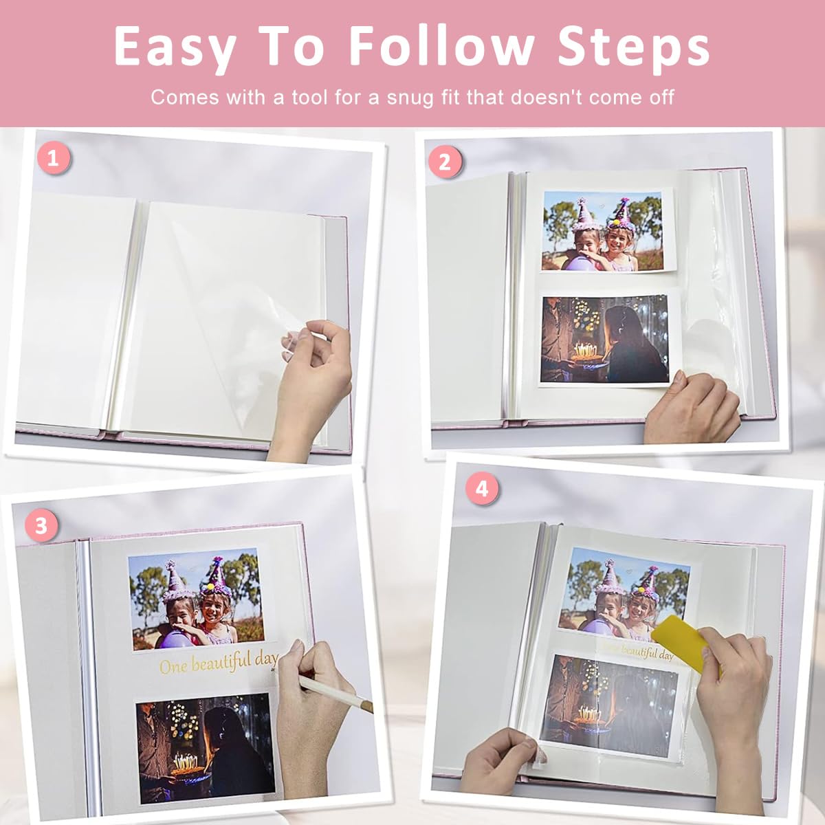 HASTHIP DIY Photo Album for Memories with 40 Pages and Aluminum Spindle Binding | Linen Cover Scrapbook for Family and Travel Photos