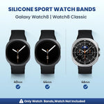 HASTHIP 3 Pack Silicone Strap Bands Compatible with Galaxy Watch 8 & Watch 8 Classic