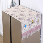 HASTHIP refrigerator cover for double door fridge with pockets 27.6 x 67 in floral print | dust proof