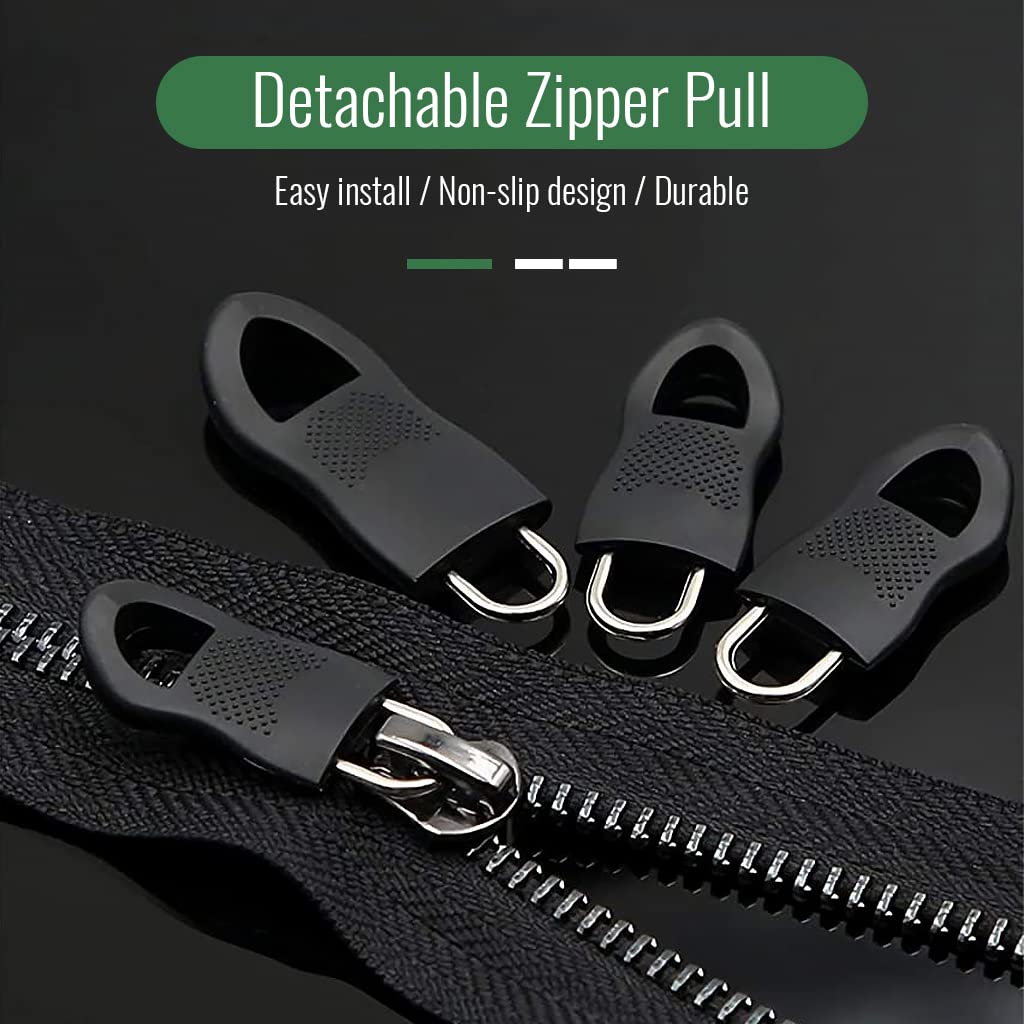 HASTHIP Zipper Pull Replacement Kit 60pcs for Bags and Jackets featuring Tool Free Clip Design