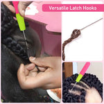 HASTHIP Dreadlock Crochet Hooks Set for Braiding with 2 Sizes and 30 Crown Charms | Gold & Silver