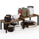 HASTHIP Wooden Top Expandable Stackable Kitchen Cabinet Organizer for Counter Storage