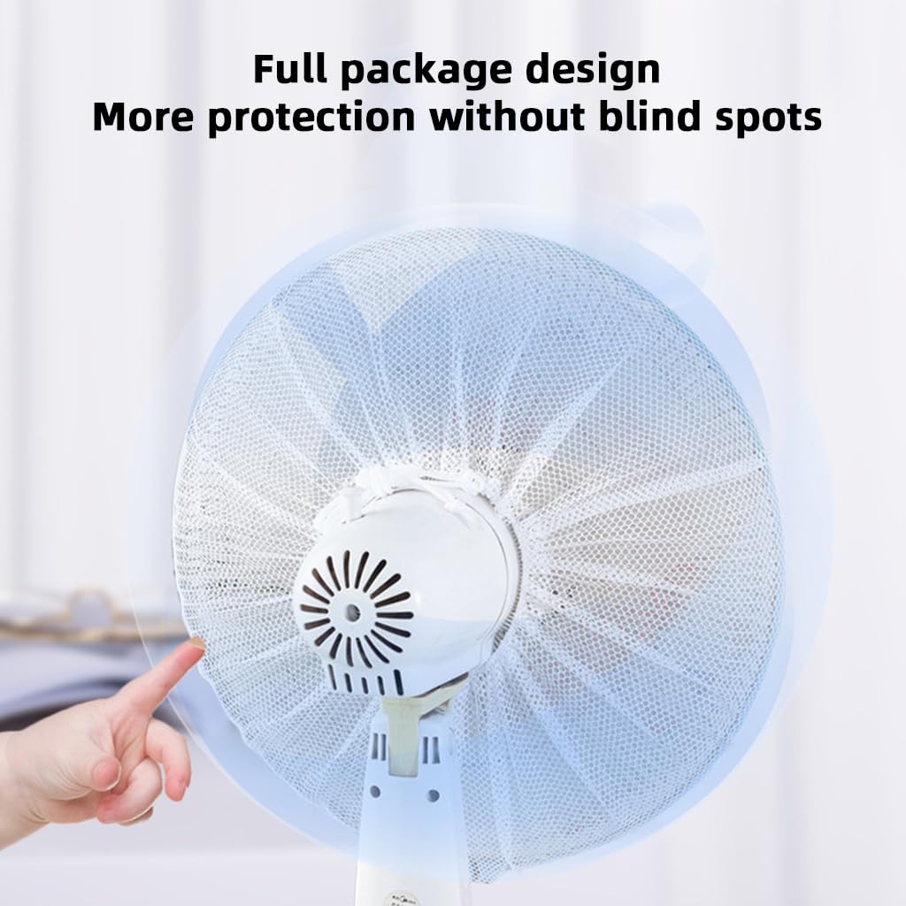 HASTHIP Kids Finger Protector Fan Cover for 18 in Pedestal Fan with Drawstring Mesh | Washable Dustproof White Pack of 1