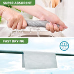 HASTHIP Microfiber Cleaning Cloth Roll for Kitchen with Pre-Cut Tear Away Design 15 Count 25x40cm Grey