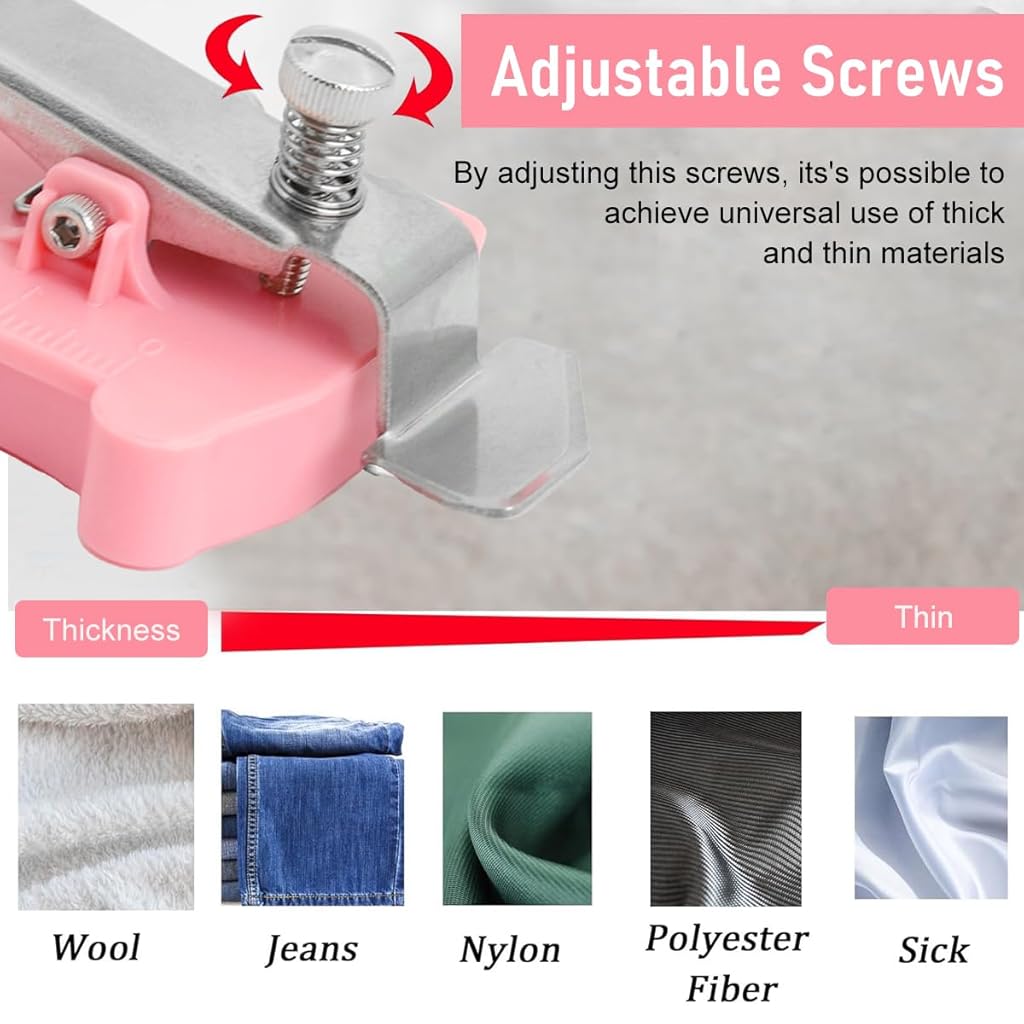 HASTHIP® Upgraded Seam Guide for Sewing Machine,Sewing Clips Supplies Accessories,Magnetic Sewing Guide with Clip,Multi-Purpose Tool Polygonal Strong Gauge,Universal Sewing Machine (Pink)