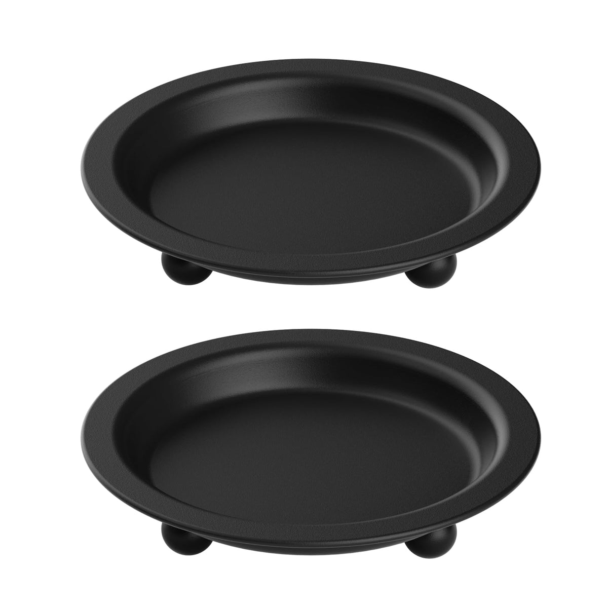 HASTHIP® Porta Velas de Hierro Negro, Juego de 2 Portavelas Redondos 4.13'' para Velas Pilar y Bola, Soporte Decorativo Duradero para Bodas, Aromaterapia y Decoración del Hogar