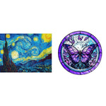 HASTHIP 5D Diamond Painting Kit for DIY Crafts with Starry Night 30x40cm and Butterfly Art Set