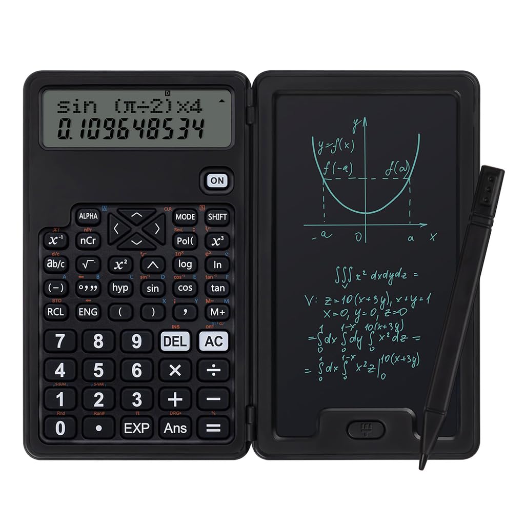 HASTHIP® Scientific Calculator for Students,240 Function Scientific Desktop Calculator with Reusable Notepad,Large Display Portable Office and School (Black)