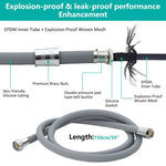 HASTHIP Shower Hose Pipe for Bathroom Upgrades with Copper Connectors and 1.5 m Flexible Silicone Tube | Grey Replacement