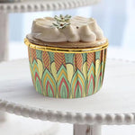 HASTHIP Cupcake Liners 50Pcs 3Oz for Weddings and Parties with Mandala Print and Golden Interior