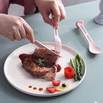 HASTHIP Kids Cutlery Set for School and Travel featuring Stackable Case | 4 Sets BPA Free Wheat Straw Utensils