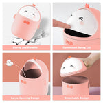 HASTHIP Mini Desktop Trash Can with 90 Trash Bags for Home Kitchen Office | Pink Wastebasket