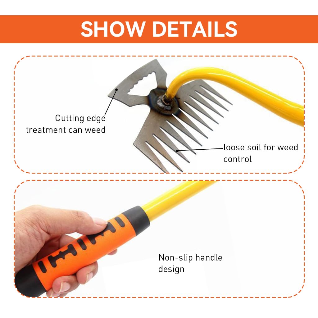HASTHIP Weed Remover Tool for Farming and Banana Harvesting with 40cm Handle | Non Slip Ergonomic Grip