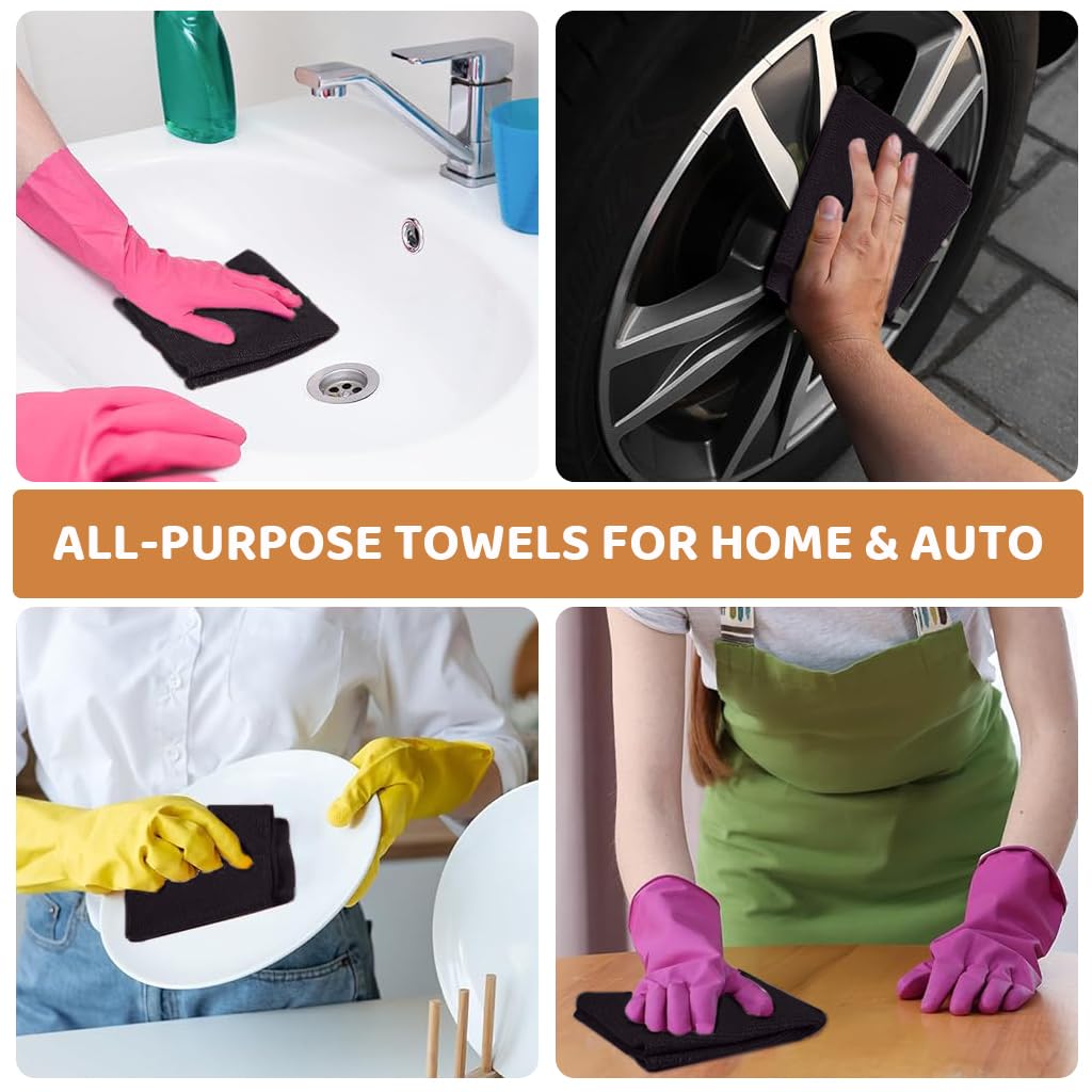 HASTHIP Microfiber Cleaning Cloth Roll 50 Pack 9.8 in Precut Wipes for Kitchen and Car | Reusable Polyester Non Scratch Towels