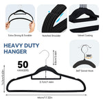 HASTHIP Velvet Hangers for Clothes with Non Slip Flocked Design 50Pcs | Space Saving Wardrobe Organizer