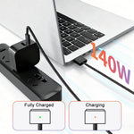 HASTHIP® PD 140W Cable USB C a Magnético 3 de Carga, 2M/6.6Ft Trenzado de Nylon 3 para MacBook Air (15''/13'' M4 2025, M3 2024, M2 2023/2022) y Pro (16"/14" 2024/2023/2021)