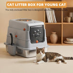HASTHIP Large Stainless Steel Cat Litter Pan with High Sides Odor Control
