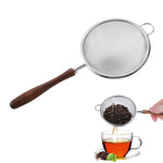 HASTHIP® Mesh Strainer for Kitchen, Colander Skimmer 304 Stainless Steel with Wooden Handle, Sieve Sifters for Food, Tea, Rice, Oil, Noodles