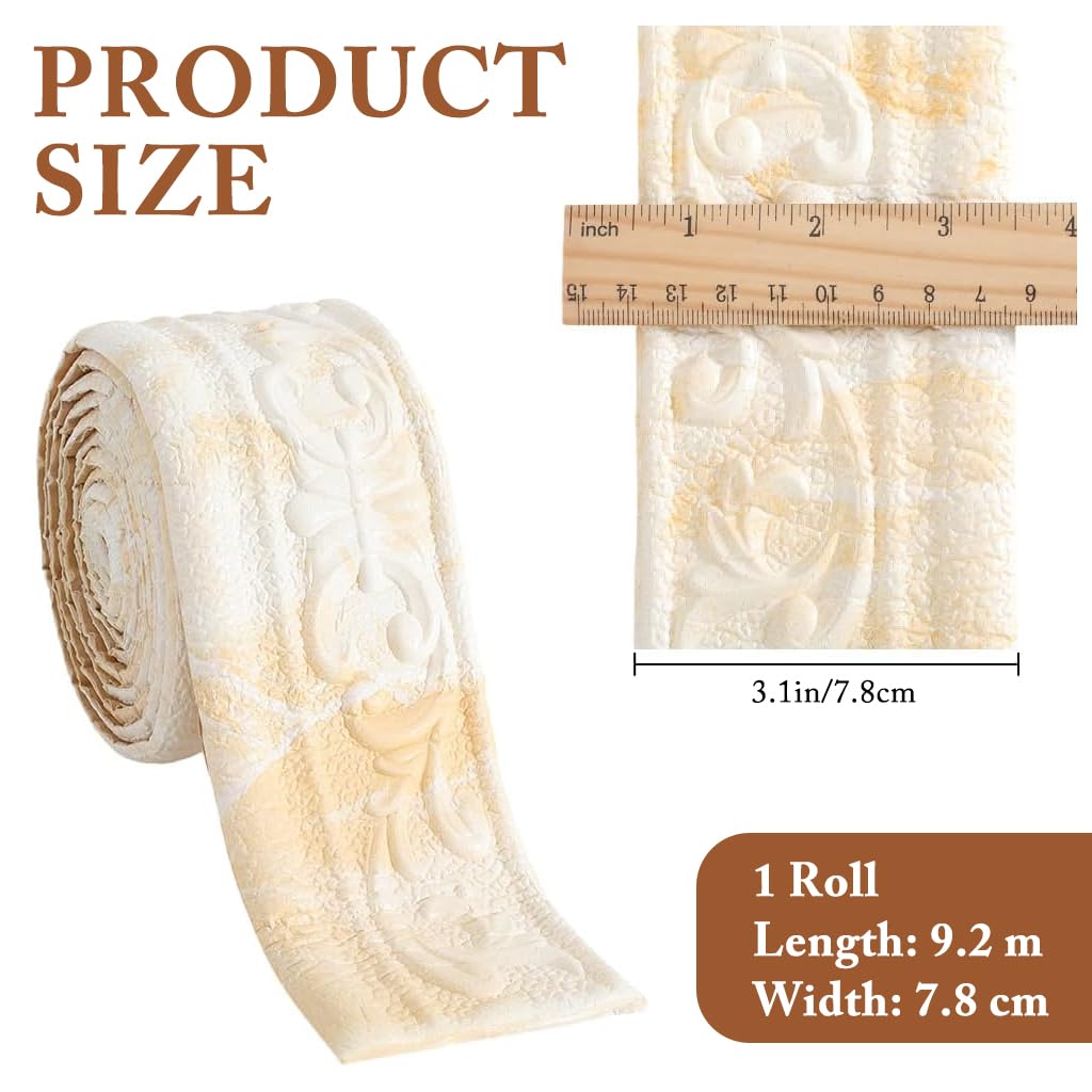 HASTHIP Trim Sticker for Home Decor featuring 3D Embossing | 3 in x 30 ft Self-Adhesive Border