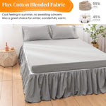 HASTHIP Bed Skirt King Size for Double Beds featuring 15 in Length and Ruffled Grey Design